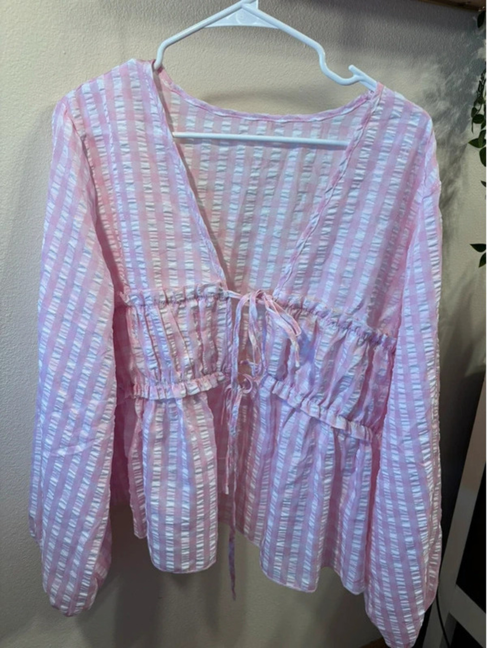 Baby Pink Gingham Top